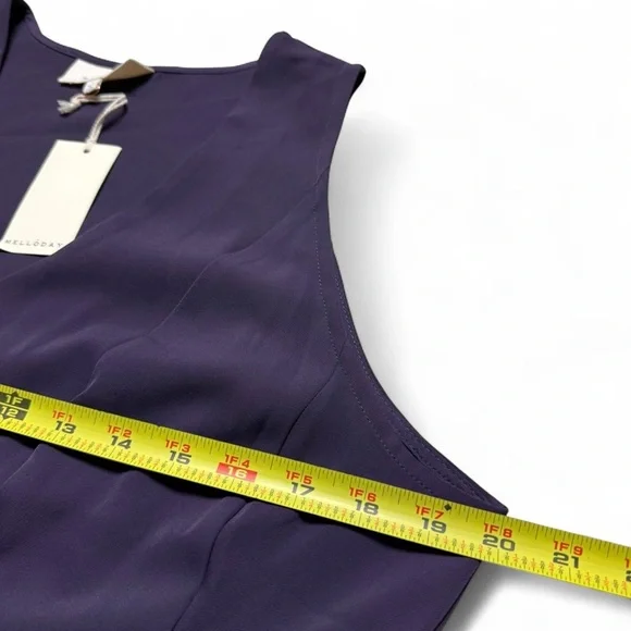 Melloday Purple Sleeveless Button Up Blouse Vest Womens Size Large NWT - Picture 6 of 6
